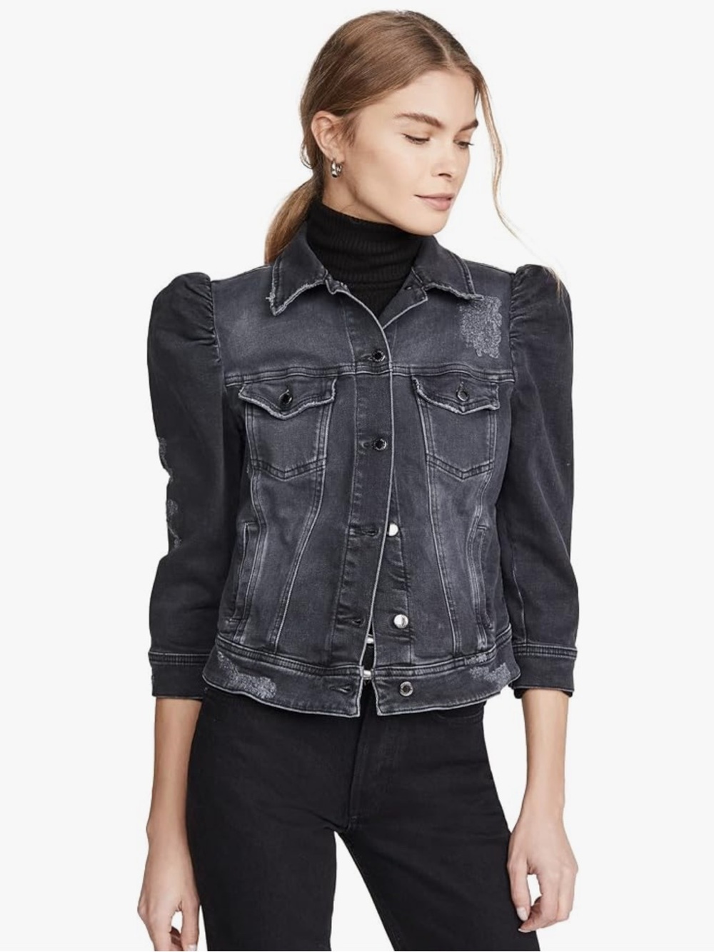 Retrofete Ada Washed Black Gray Denim Jacket
Made In Italy Sz L
